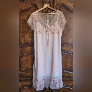 NWT Pink Chemise with Lace Trim and Ruffles by Order Plus